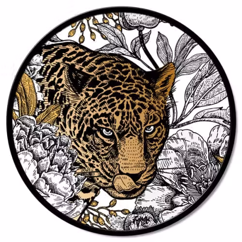 Quadro Leopardo tondo Pintdecor