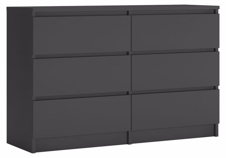 Cassettiera 6 cassetti, antracite, 120 cm x 39 cm x 78 cm