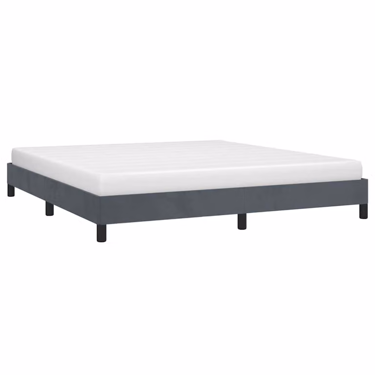 Struttura letto matrimoniale vidaXL in velluto grigio con telaio imbottito L: 196 cm, P: 206 cm