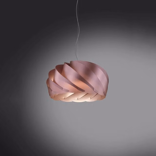 Lampada a sospensione moderna Half Globe Polilux Linea Zero in metallo rosa e cromo con 1 luce E27