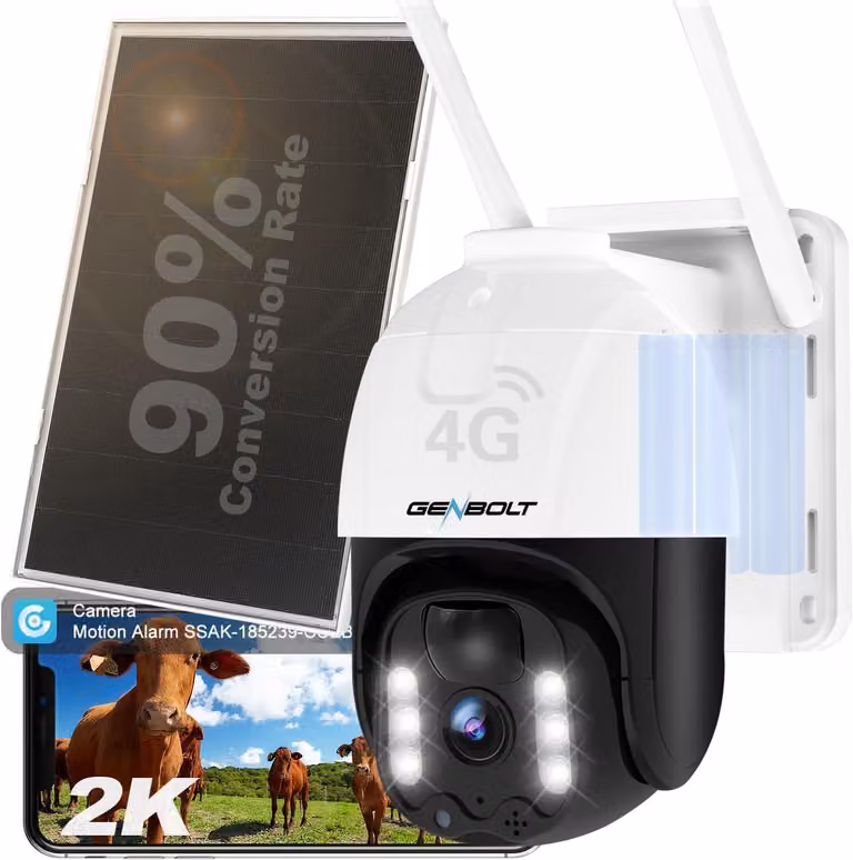 Telecamera di sorveglianza 4G LTE wireless per esterni con SIM - Telecamera di sicurezza - Telecamera per esterni - Telecamera IP - Telecamera PTZ