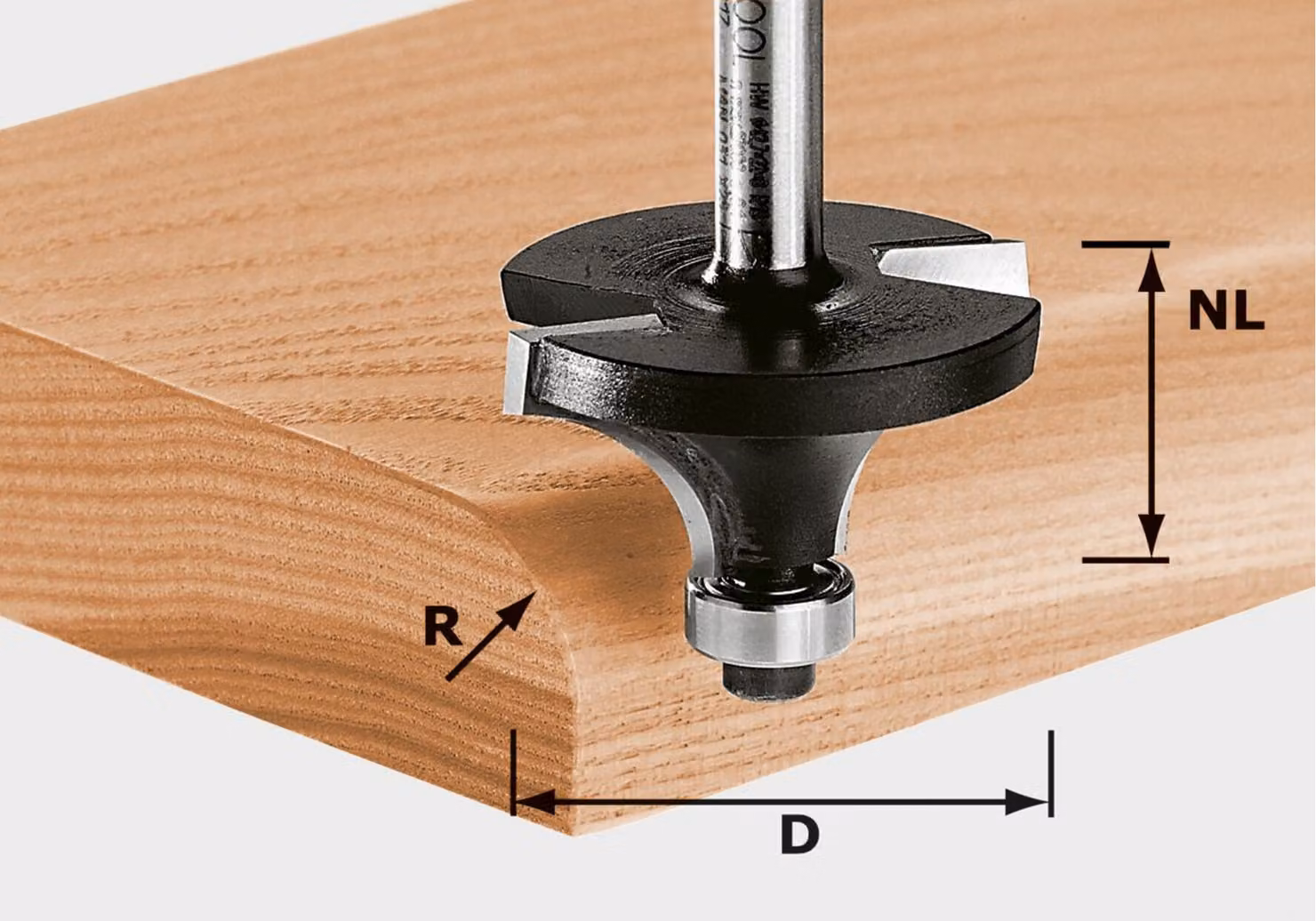 Fresa arrotondante Festool HW con gambo da 12 mm HW S12 D63/32/R25 | 491107