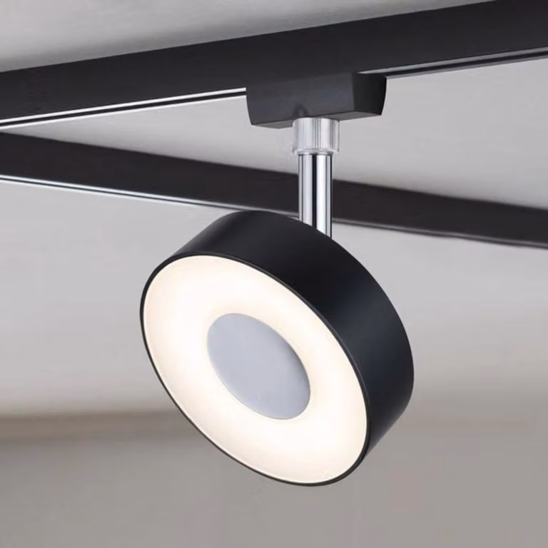 Paulmann URail Spot Circle nero dimming 2.700 K Circle, dimmerabile, Nero, Soggiorno / Sala da pranzo, Metallo, Moderno