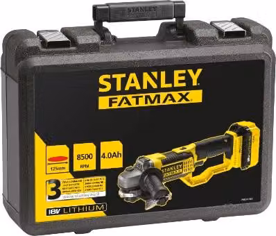 Stanley Fatmax Akku-Winkelschl. 18V, 2x4,0Ah,125mm,Kof