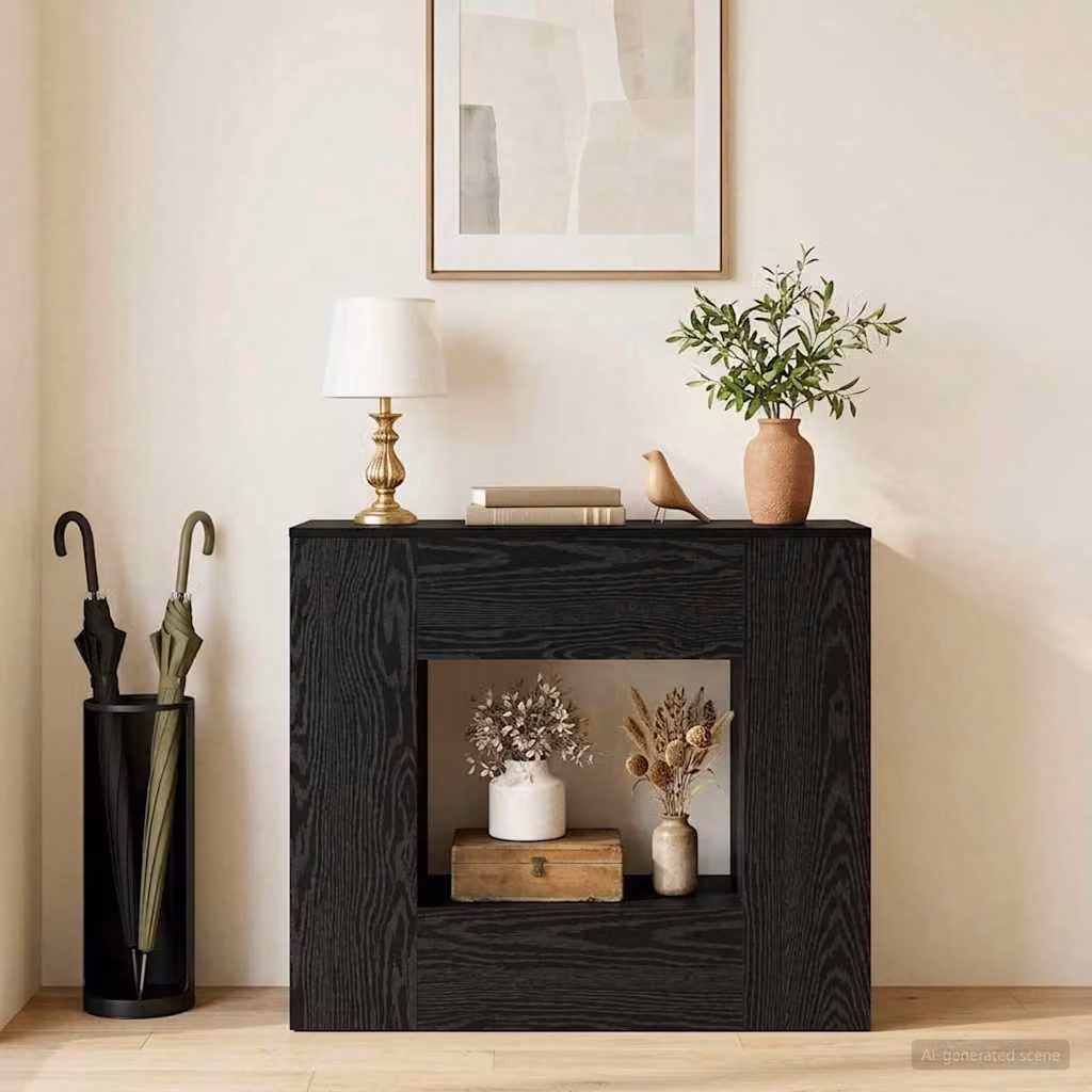 Mobile contenitore vidaXL in legno ingegnerizzato nero opaco L/P/H: 82 x 29 x 74 cm