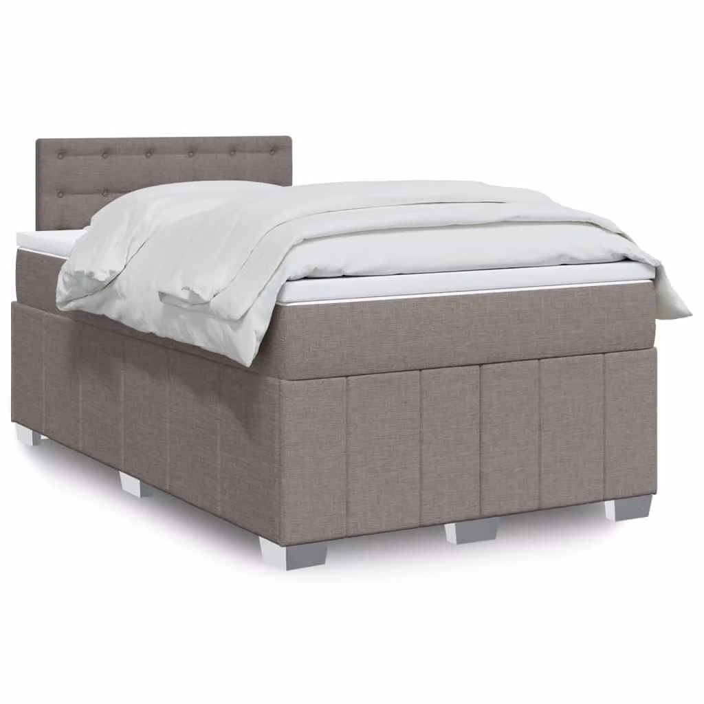 Letto Ibrido vidaXL con Materasso a Molle Insacchettate in Tessuto Beige e Grigio L/P: 120 x 200 cm