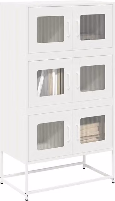 Credenza Buffet Armadio da Cucina e Soggiorno Design Mania Bianca in Metallo L/P/H: 68 x 39 x 123 cm