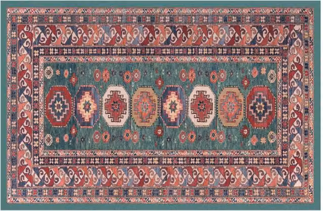 Tappeto Antiscivolo e Lavabile Biancheriaweb Linea Emozioni D'Oriente Disegno Kazak Multicolore L: 201 cm, P: 314 cm