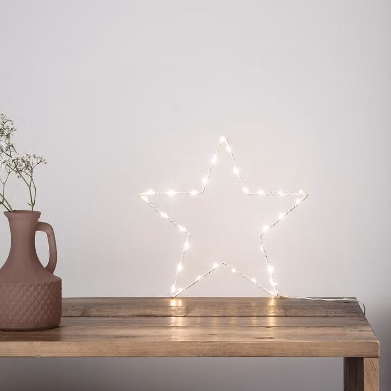 Luci LED Osby per decorazioni natalizie, con timer, alimentate a batteria, lunghezza 23 cm