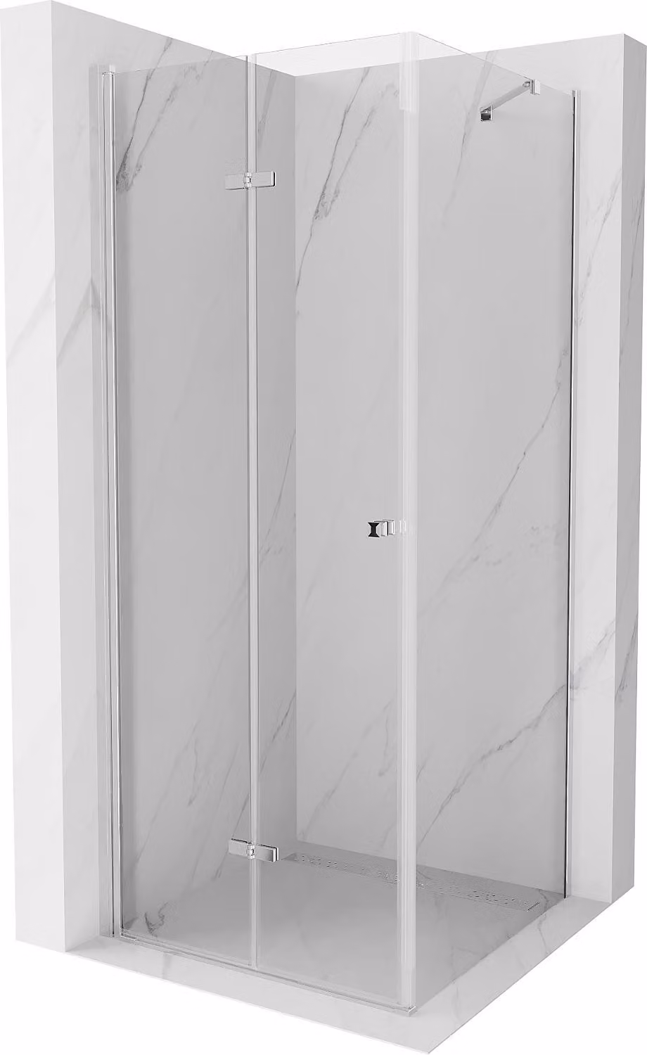 Mexen Lima cabina doccia pieghevole 90 x 90 cm, trasparente, cromo - 856-090-090-01-00