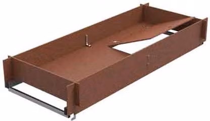 Piano di Lavoro per Trabattello Grim Marchetti in Acciaio Marrone L: 165 cm, P: 60 cm con Botola
