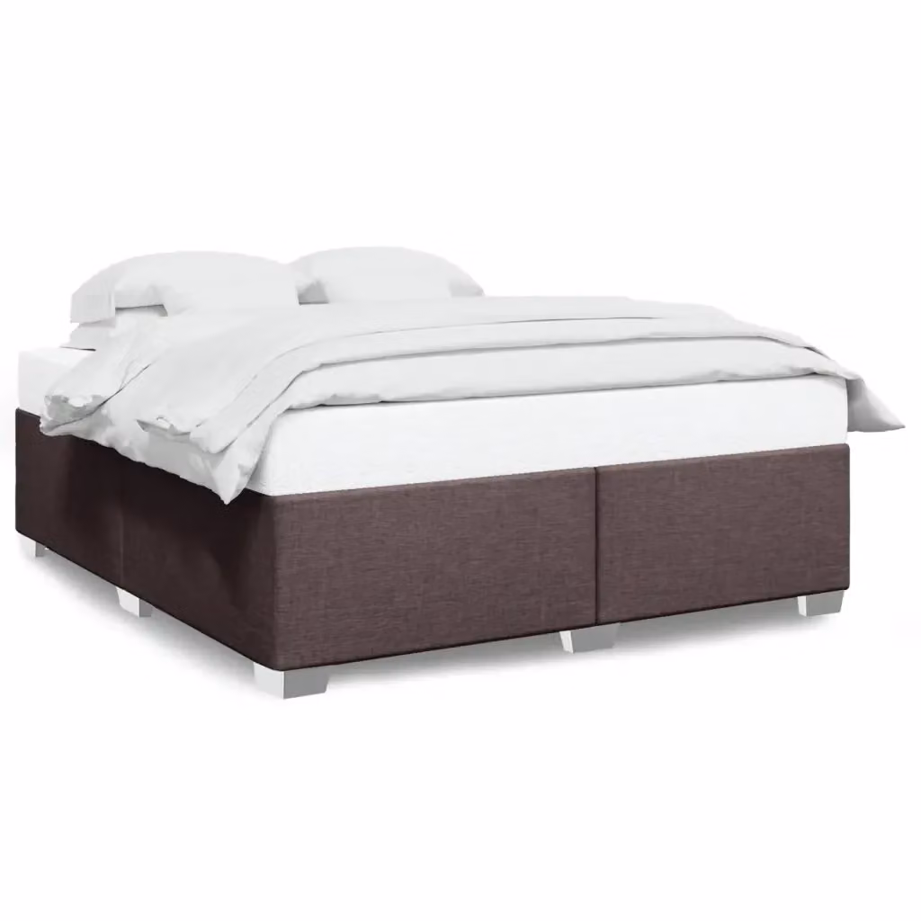 vidaXL Giroletto senza Materasso in Tessuto Marrone Scuro L: 180 cm, P: 200 cm – 2