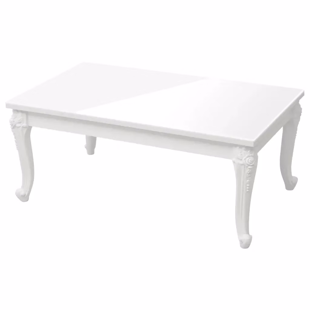 Tavolino da salotto rettangolare vidaXL bianco lucido L: 100 cm, P: 50 cm, H: 42 cm – 2
