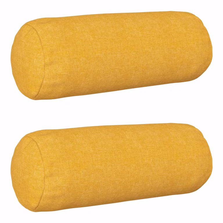 Set di 2 cuscini rotondi vidaXL HEERLEN in tessuto giallo, lavabili e con rivestimento rimovibile, Diametro: 40 cm