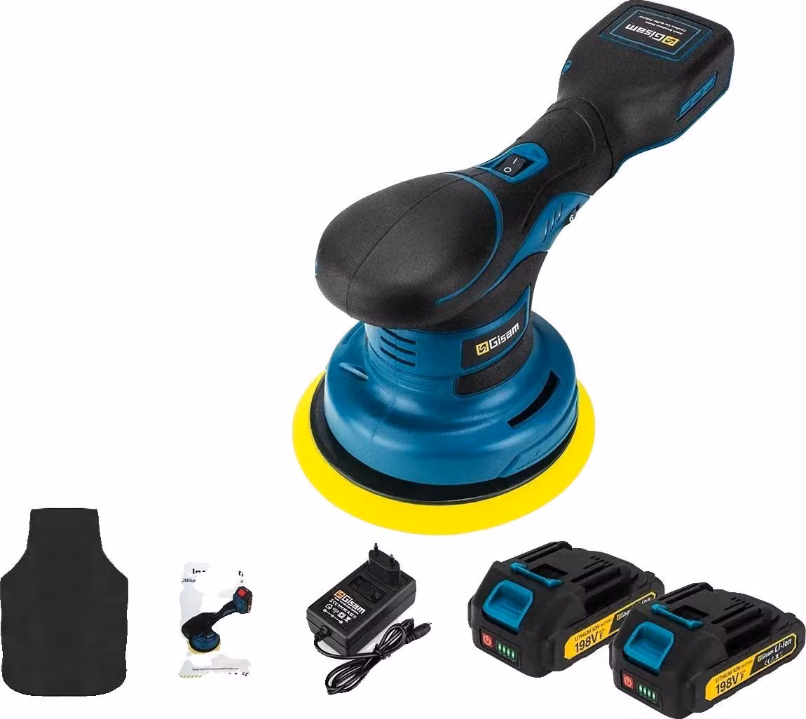 Lucidatrice per auto, motore brushless, velocità regolabile, set di 2 batterie