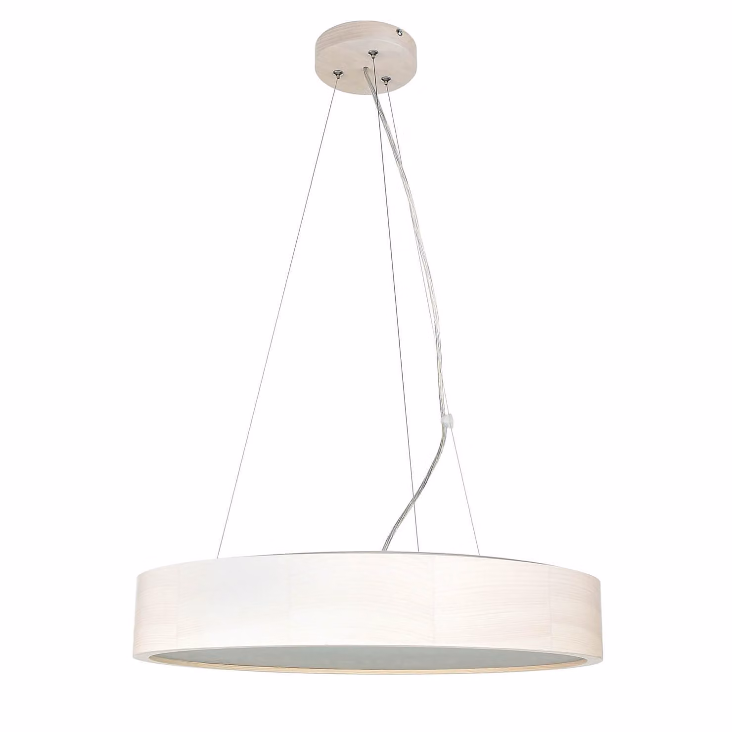 Lampada a sospensione in legno vetro rotondo Ø 47 cm 3x E27 basso abbagliamento ARBARO lampada a sospensione sala da pranzo