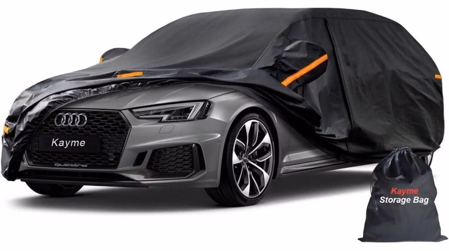 Copertura per auto, multistrato (7 strati), impermeabile e traspirante, adatta a station wagon fino a 485 cm, taglia 2XL, colore nero