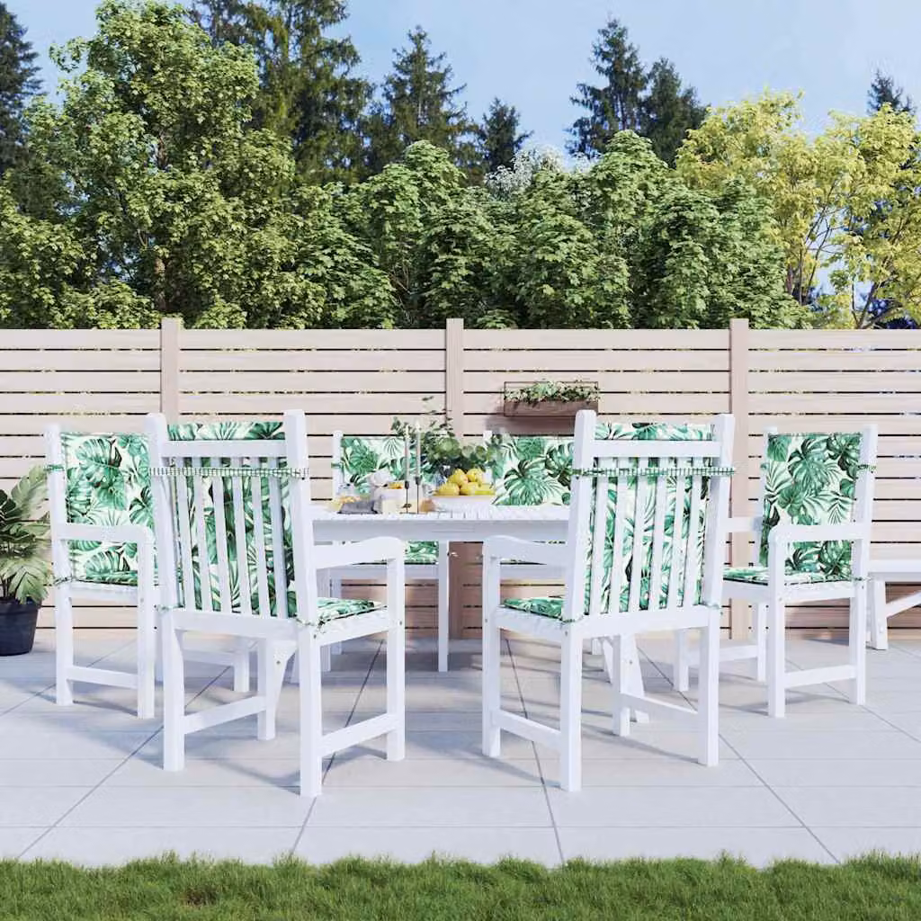 Set di 6 cuscini posteriori vidaXL con motivo a foglie in tessuto Oxford verde e multicolore, lavabili e con rivestimento rimovibile