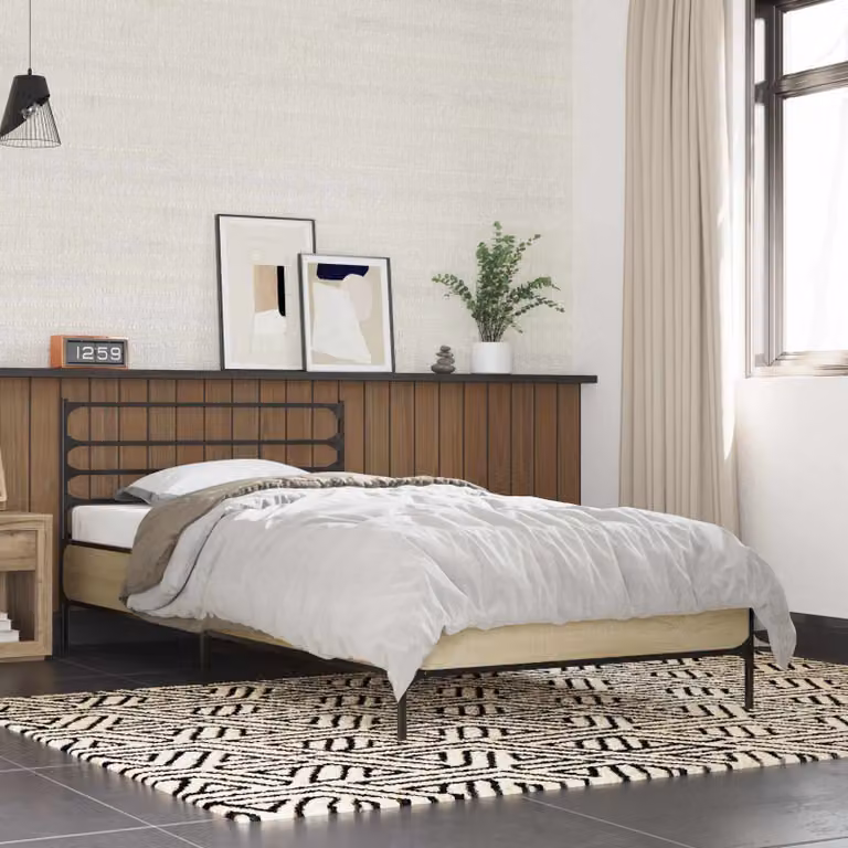 Struttura del letto moderna vidaXL in legno color marrone, L 200 cm x P 80 cm x H 83 cm