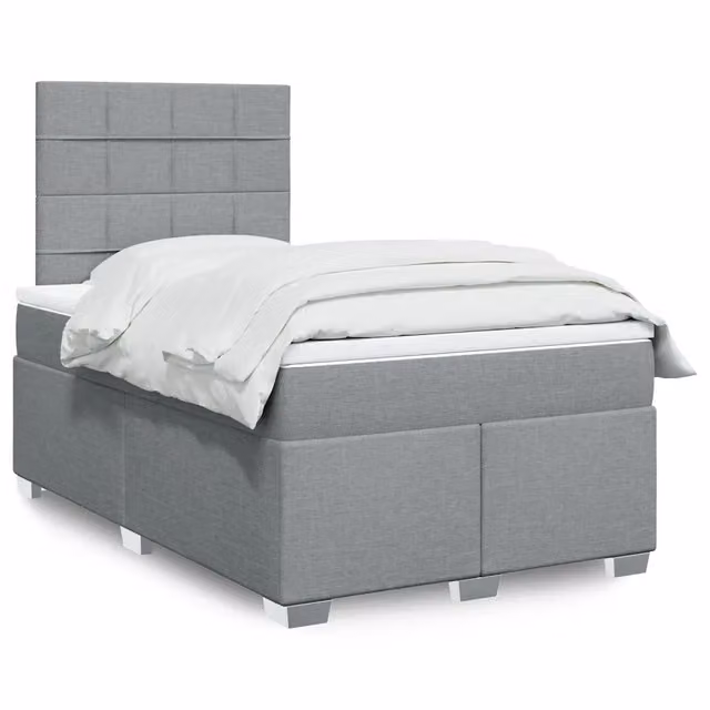 Letto Ibrido con Materasso Grigio Chiaro e Struttura in Legno di Pino vidaXL L/P: 120 x 200 cm