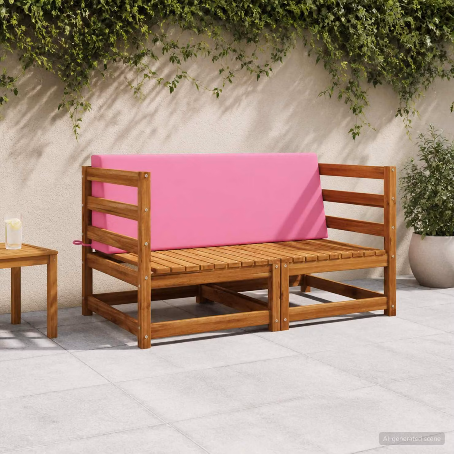 vidaXL Cuscino schienale SOEST in poliestere rosa L 120 cm x P 40 cm x H 20 cm