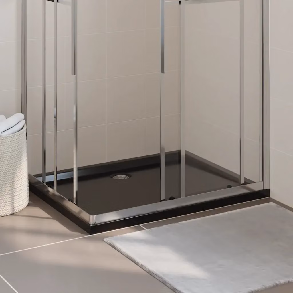 Piatto doccia rettangolare vidaXL in plastica nera L: 80 cm, P: 110 cm – 2