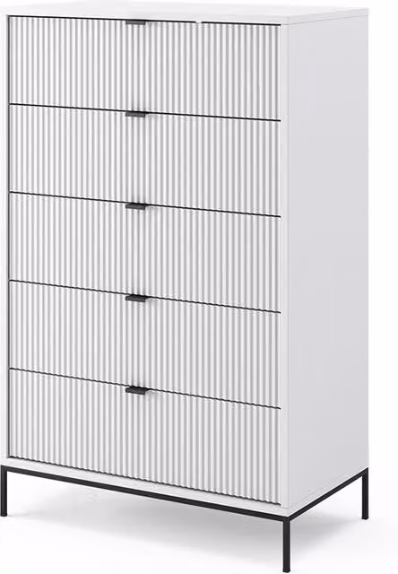 Cassettiera Eliza Bianco 76 x 120 cm con 5 cassetti Vicco