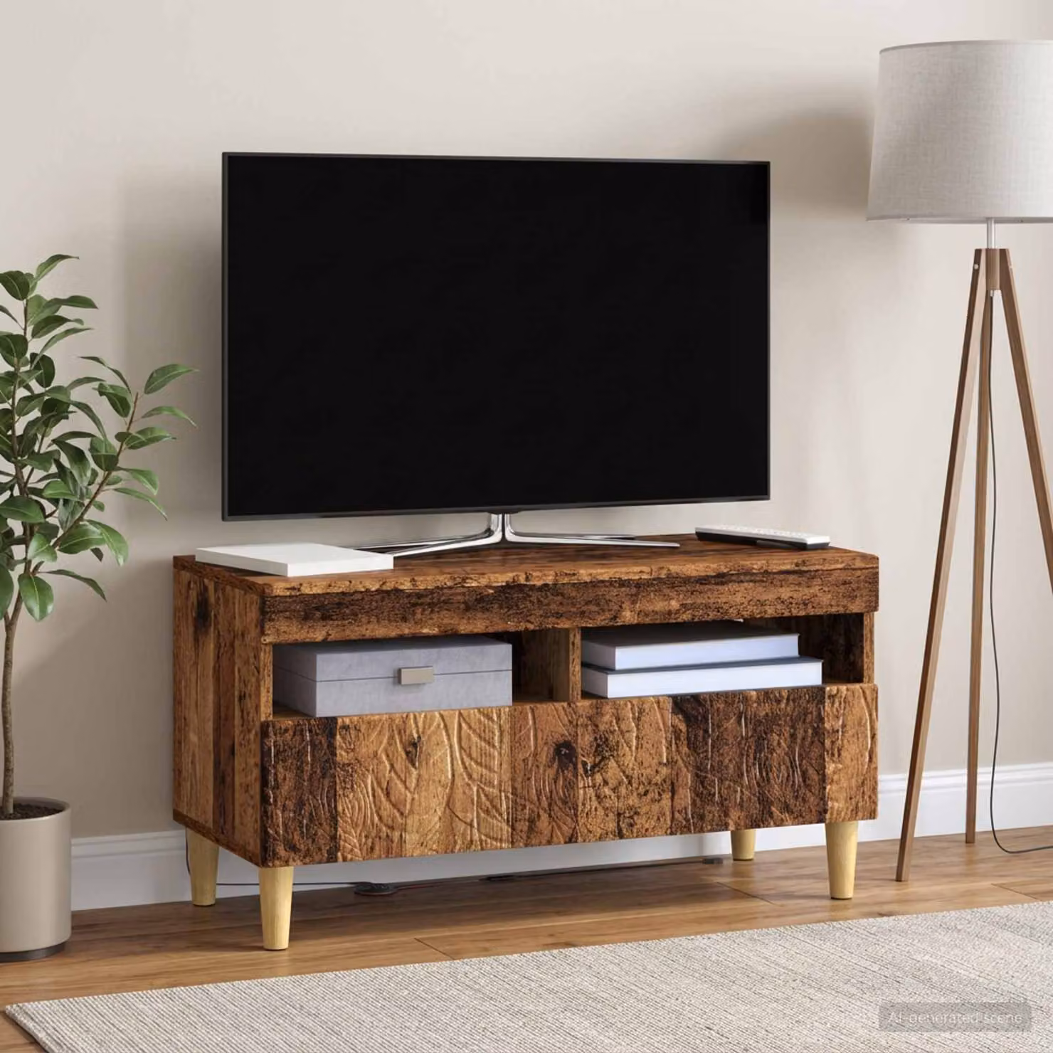 Mobile TV Stand vidaXL in legno antico e legno ingegnerizzato marrone per soggiorno