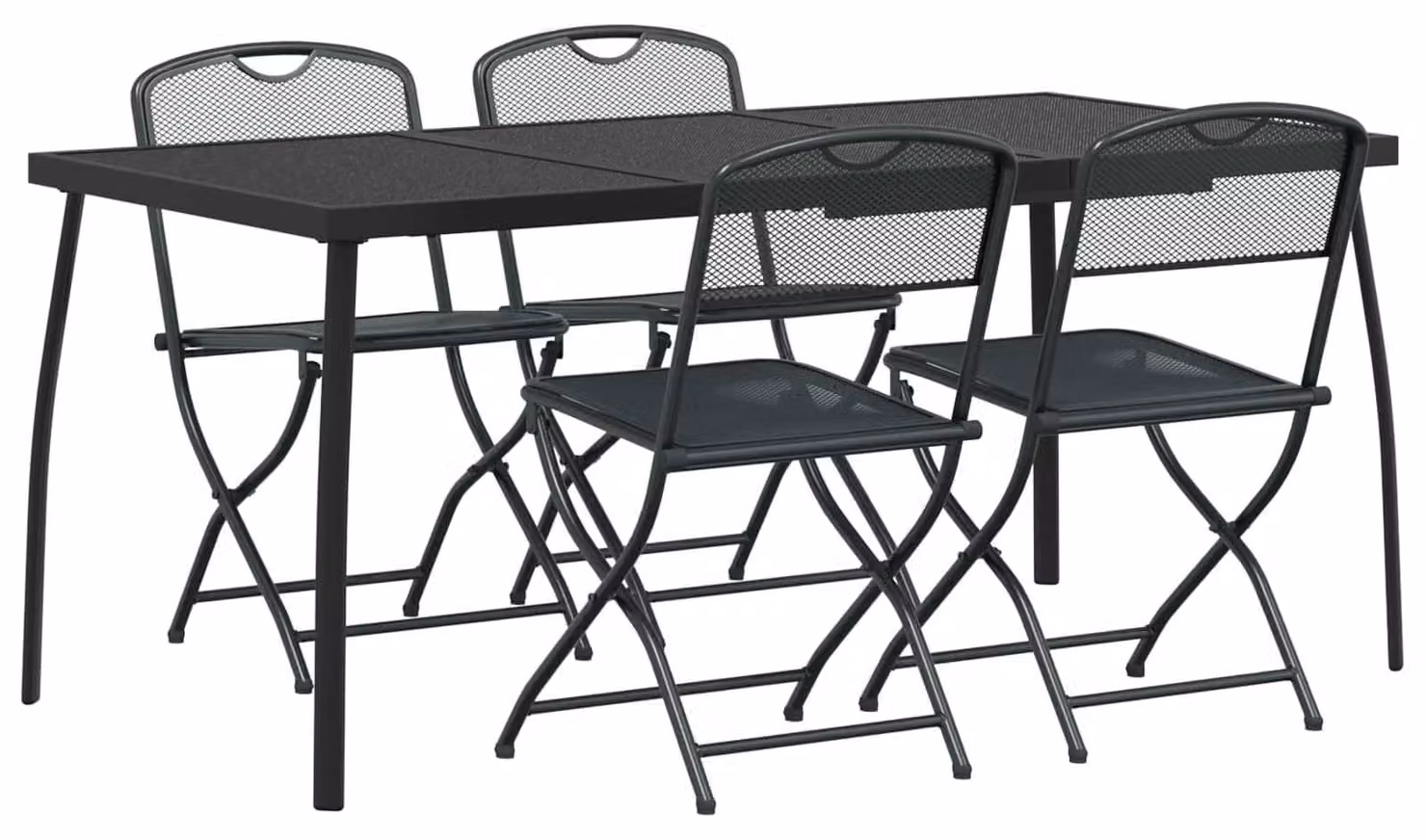 Set di Mobili da Esterno 5 pcs Antracite Ferro e Acciaio