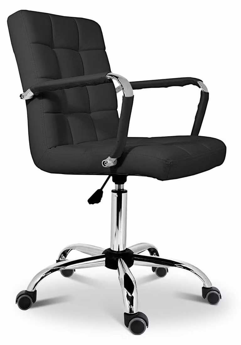 Sedia da ufficio con ruote e rivestimento in ecopelle, dimensioni 51 x 49 x 104 cm