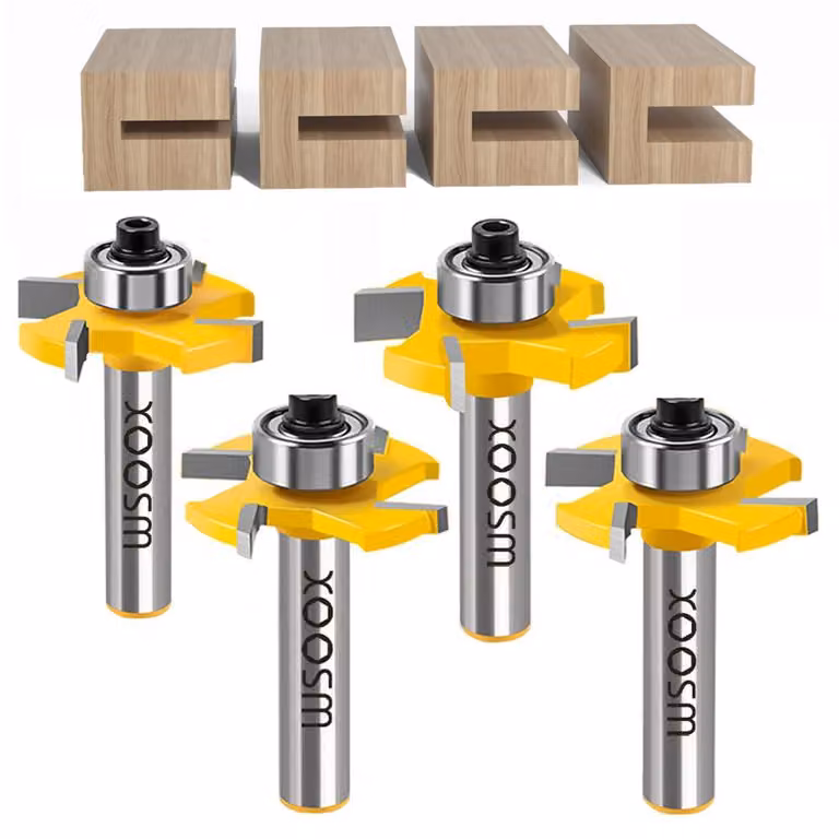 Fresa a coda cilindrica - Attacco da 8 mm - Scanalature da 3-6 mm - Acciaio al carburo - Per lavorazione del legno