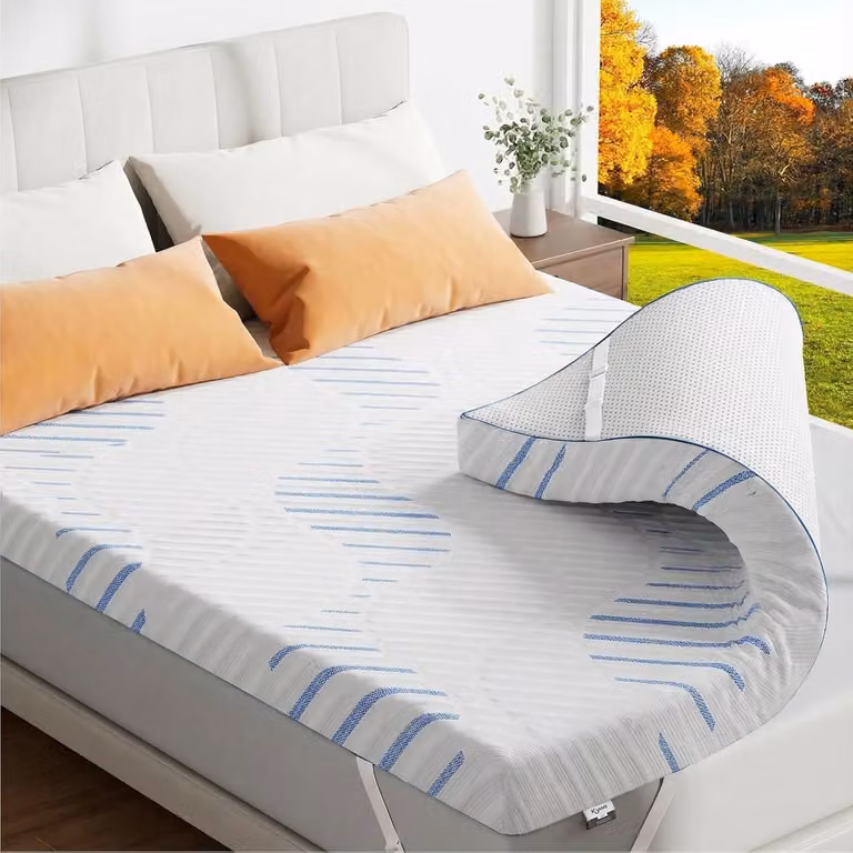 Topper per materasso in gel con memory foam, con supporto a 7 zone, dimensioni 90x200 cm, adatto per letti a molle