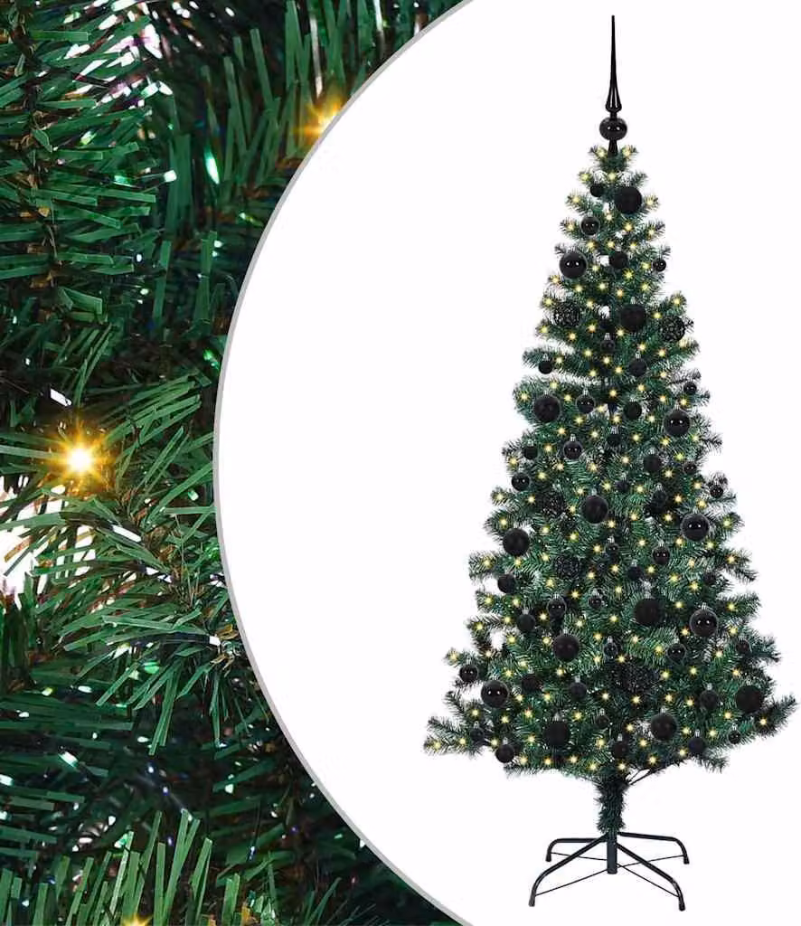 Albero di Natale artificiale con luci integrate Verde 180 cm
