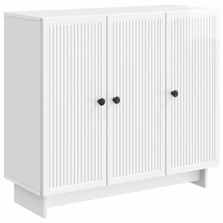 Credenza Bianco Lucido 89 x 34,5 x 80 cm Legno ingegnerizzato