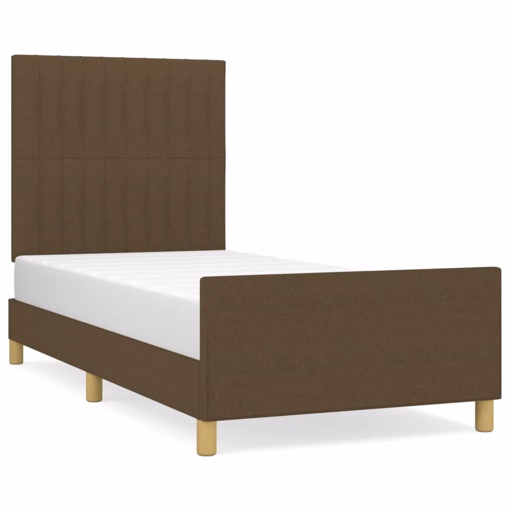 Giroletto senza Materasso Marrone Scuro 100x200 cm Tessuto