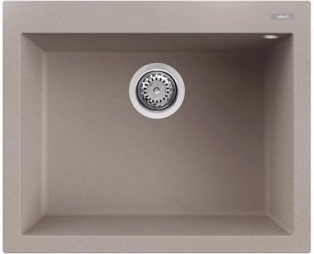 Lavello Elleci Incasso 1 vasca 61x50 Quadra 110 Granitek Grigio Tortora LGQ11043
