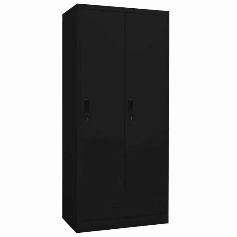 The Living Store Armadio nero 80x50x180 cm in acciaio