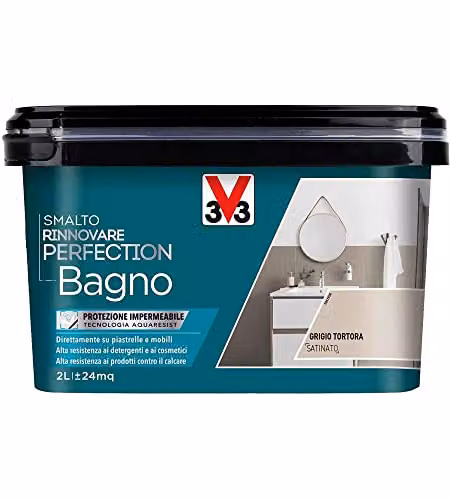 V33 Smalto Rinnovare Perfection Bagno Grigio Tortora Satinato 2 l