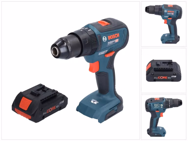 Bosch GSB 18V-55 Trapano a percussione professionale a batteria 18 V 55 Nm brushless + 1x batteria ricaricabile ProCORE 4,0 Ah - senza caricabatterie