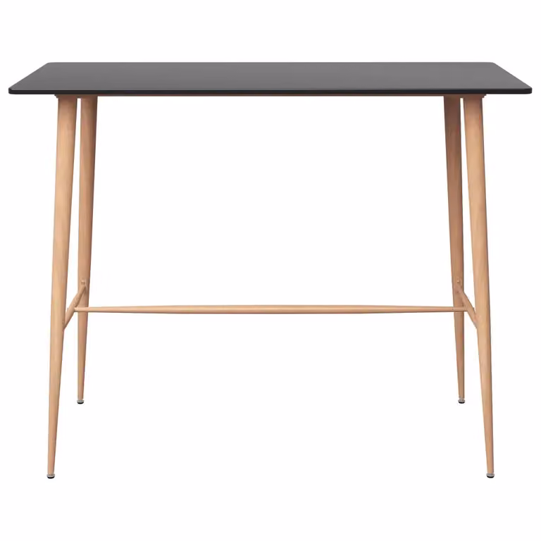 Set da pranzo moderno vidaXL composto da tavolo rettangolare e 4 sedie, nero e grigio, L/P/H: 120 x 60 x 75 cm