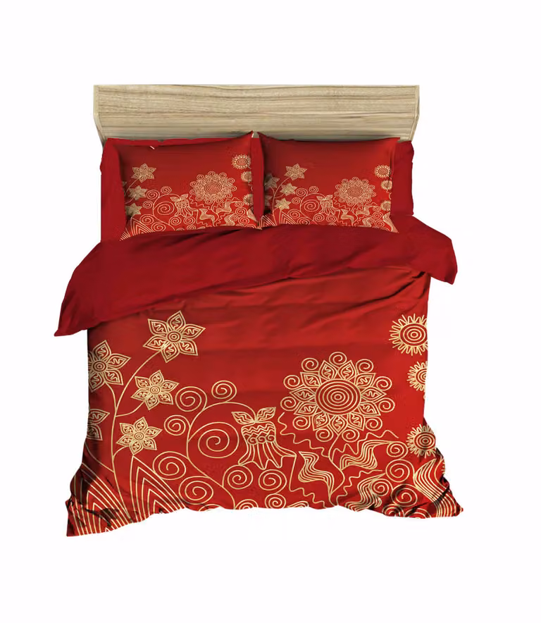 L'Essentiel Linge de Maison, Adal- PRL5141, Rosso, Copripiumini, Parte superiore del copripiumino e federa: 100% microsatino di poliestere