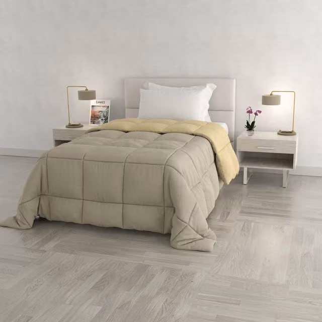 Trapunta singola double face tortora panna Datex