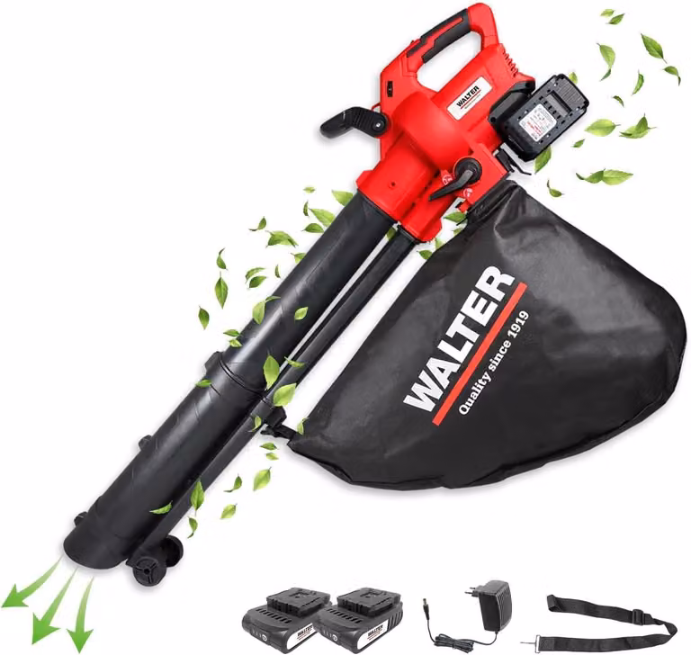 Aspirapolvere/soffiatore a batteria al litio da 40 V, velocità del flusso d'aria: 160-210 km/h, portata di aspirazione: 10,3 m³/min, capacità del sacco raccoglitore: 45 l