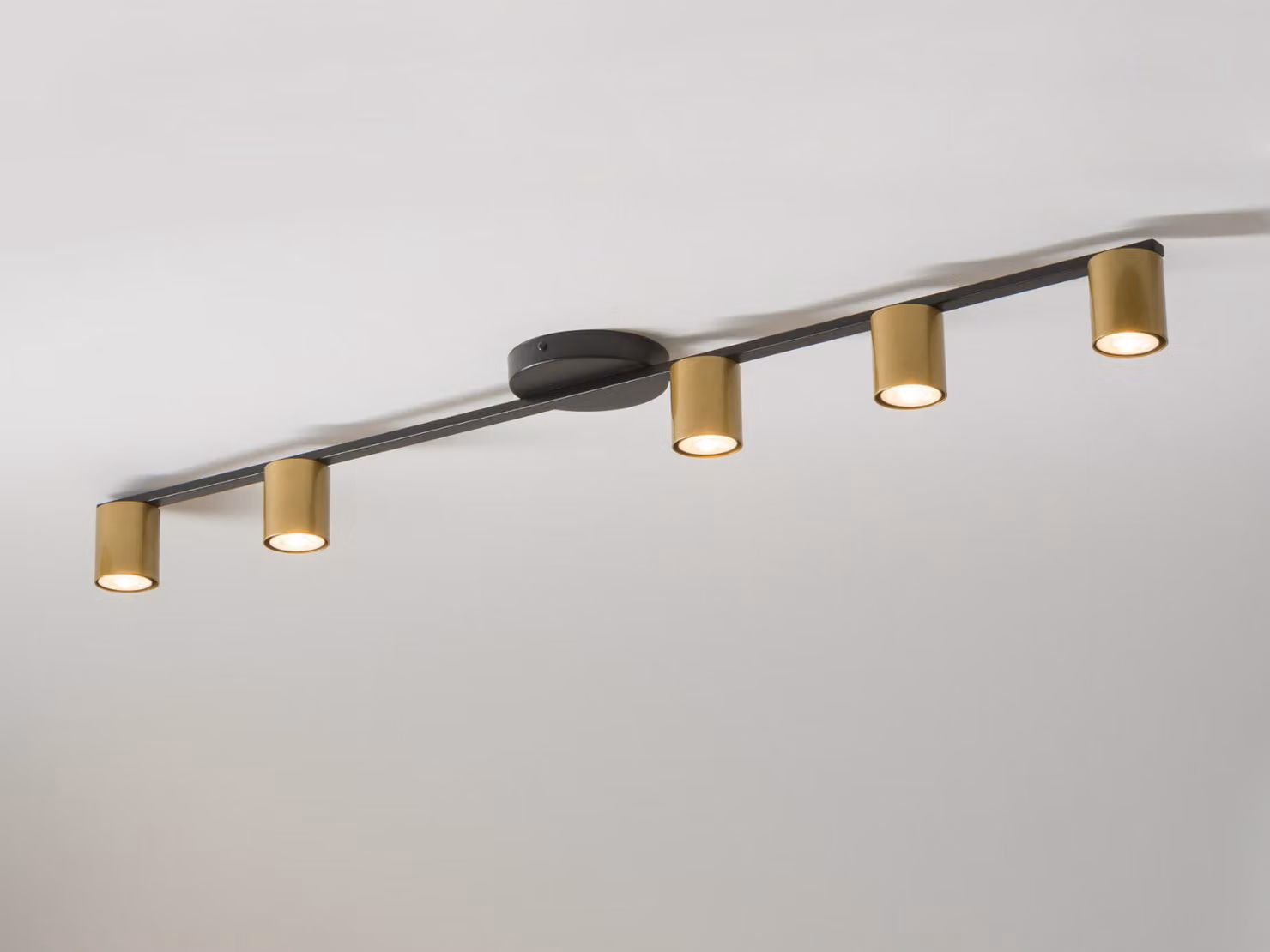 Moderna lampada da soffitto decorativa nero-oro cinque spot 5xGU10 25W Sky Sigma Lighting