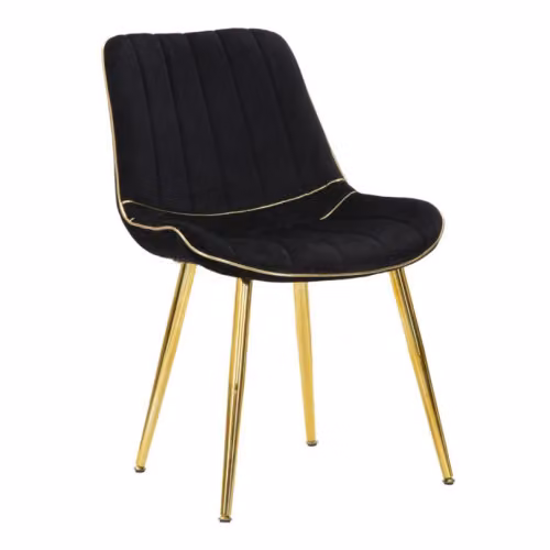 Set di 2 sedie da soggiorno PARIS nero/gold in tessuto by Mauro Ferretti