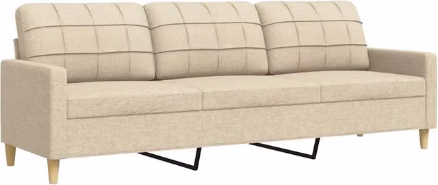 Divano | Divano da soggiorno | Sofa a 3 Posti Crema 210 cm in Tessuto