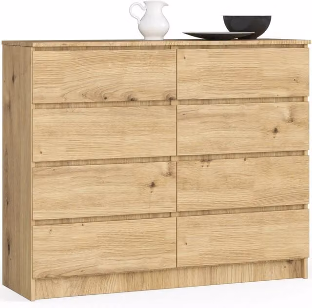 Cassettiera AKORD K120 Quercia Artisan 120 cm 8 cassetti 120x40x99 cm