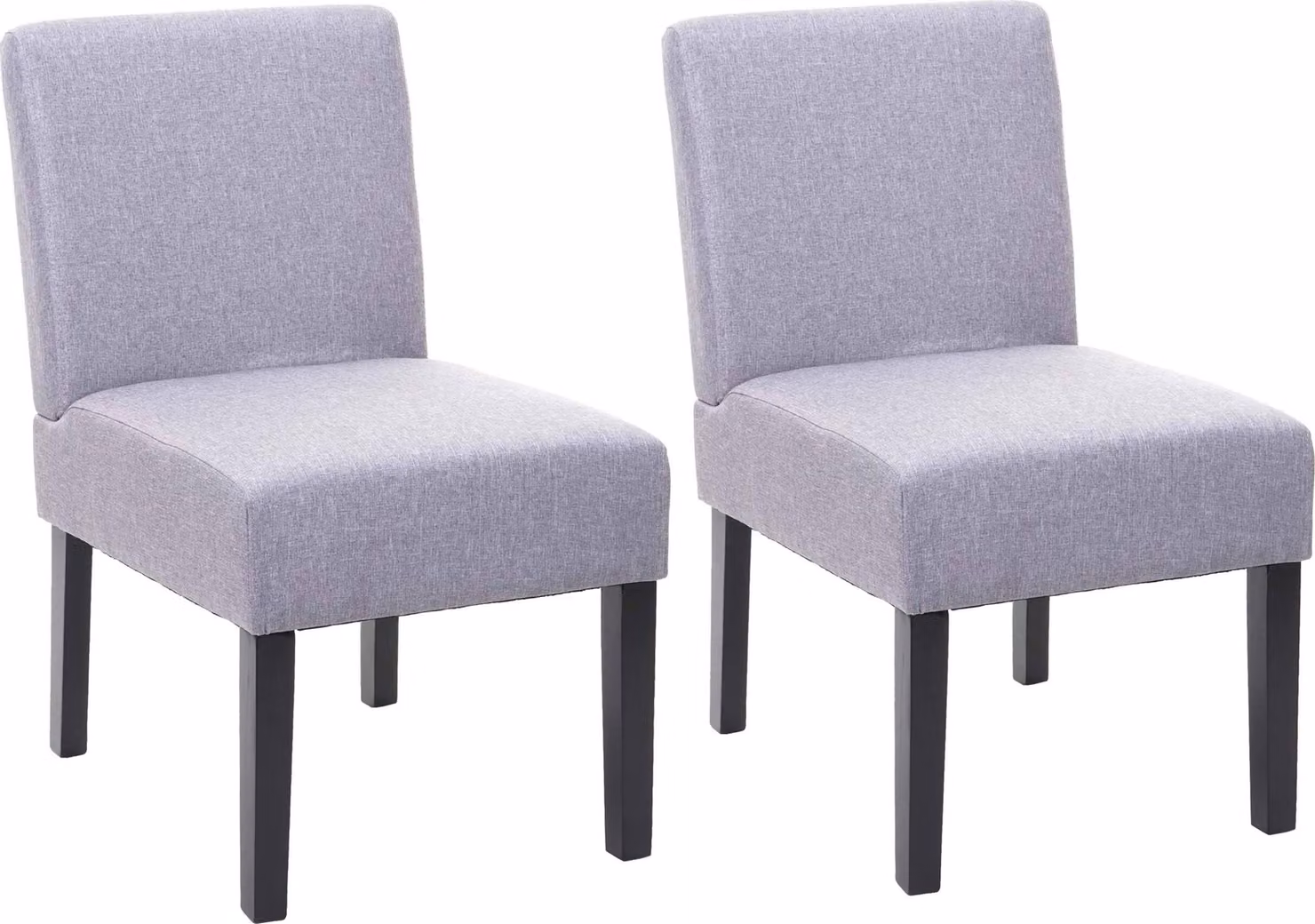 set di 2 sedie da pranzo HWC-F61, sedia lounge, tessuto/tessuto ~ grigio