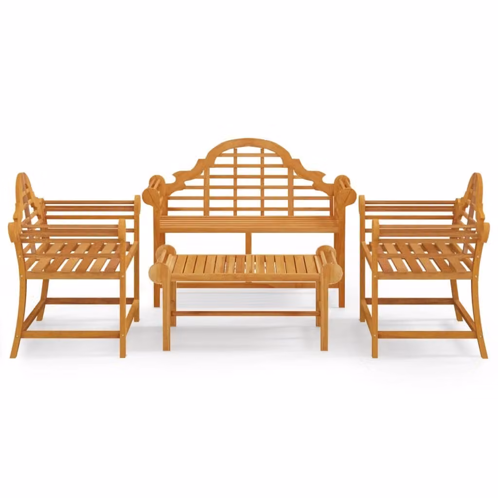 Set Salotto per Giardino 4pz Legno Massello di Teak