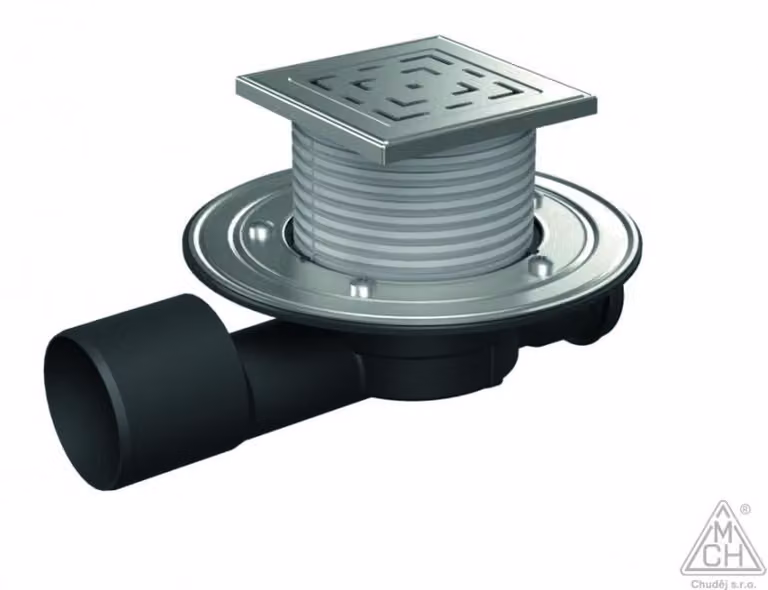 Sgocciolatoio a filo pavimento Chud?j D50/75 NEPTUN, griglia in acciaio inossidabile LABYRINTH L1 427 A X